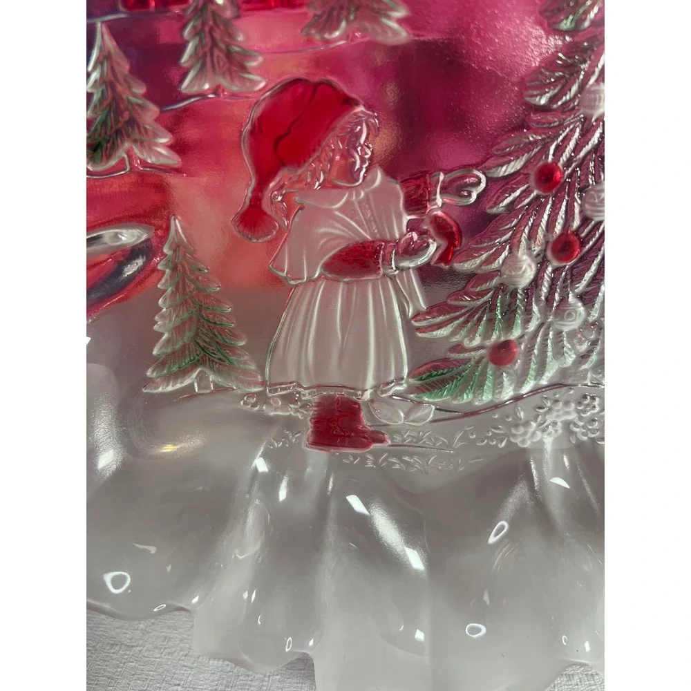 Vintage 1990 Mikasa Christmas Glass Bowl 14.5